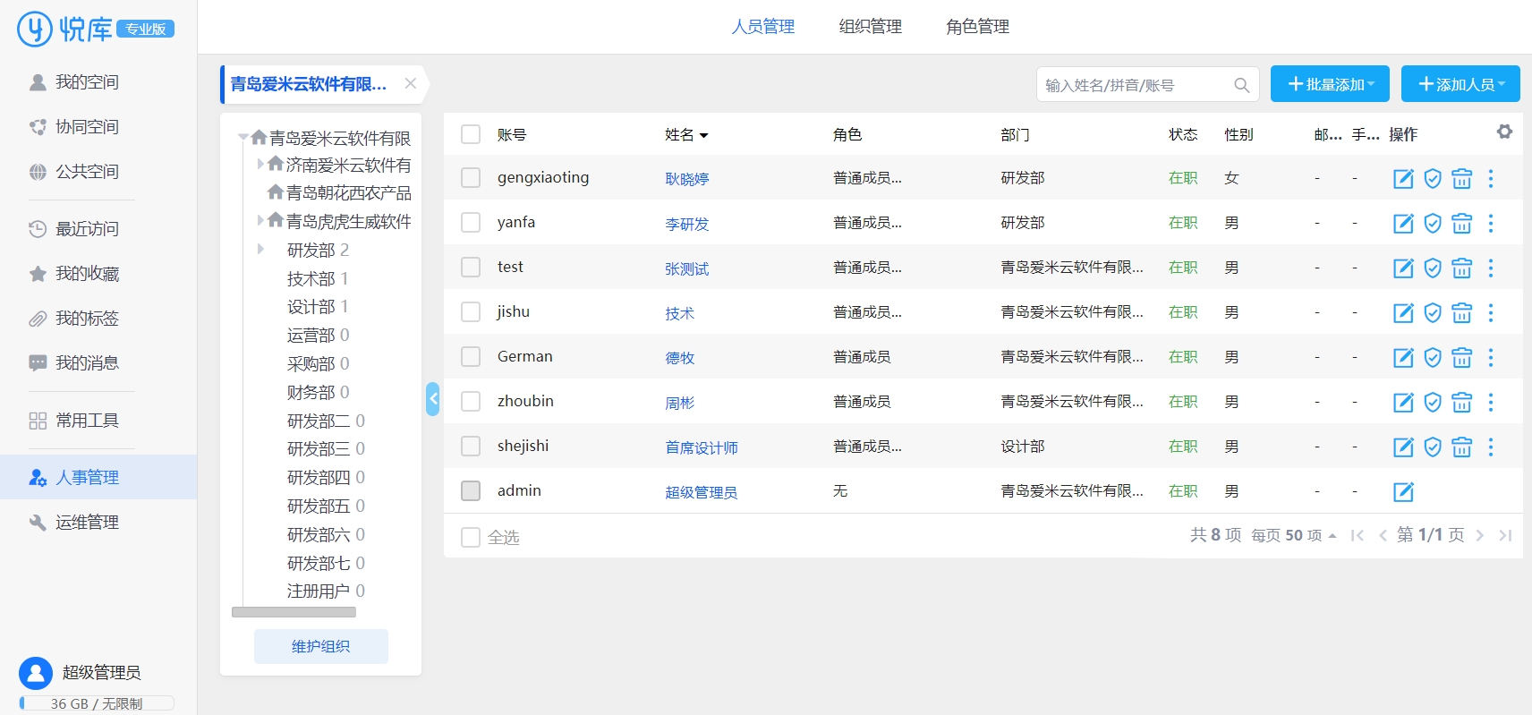 人员管理